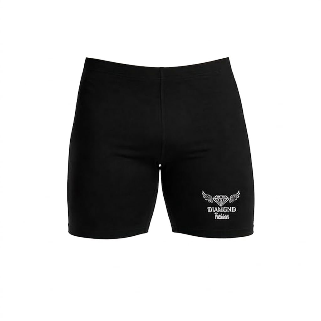 Diamond Fashion Men Gym Compression Shorts Breathable Fitness Training Sports Shorts, Men Activewear Gym Wear Cycling Bodybuilding Shorts (in, Alpha, Regular, Black)