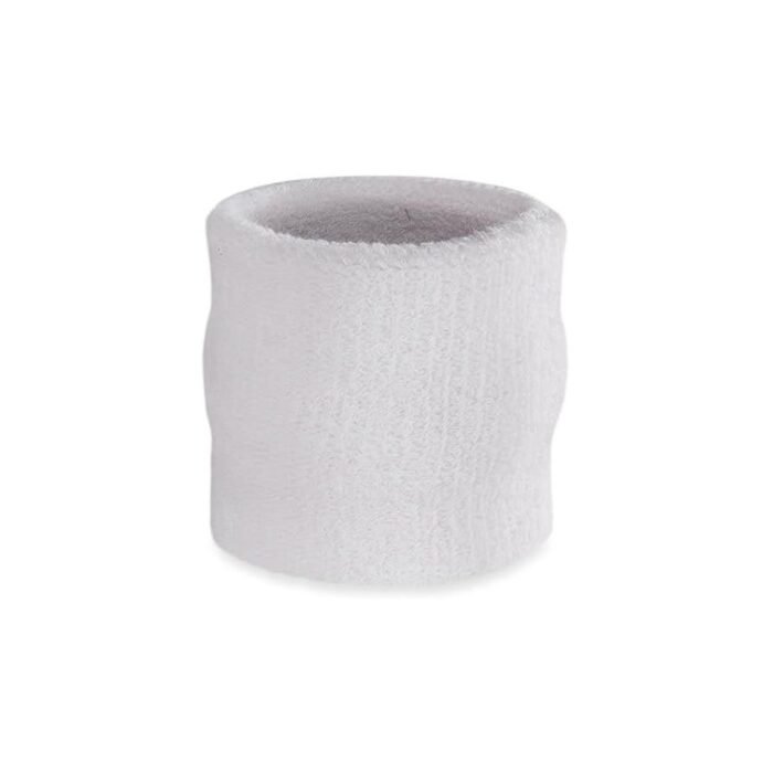 3 x 3 Inch Wrist Sweatbands Tennis Wrist Bands Absorbent Sweatbands for Football Basketball Running Athletic Sports and Working Out, Pack of 1 (White)