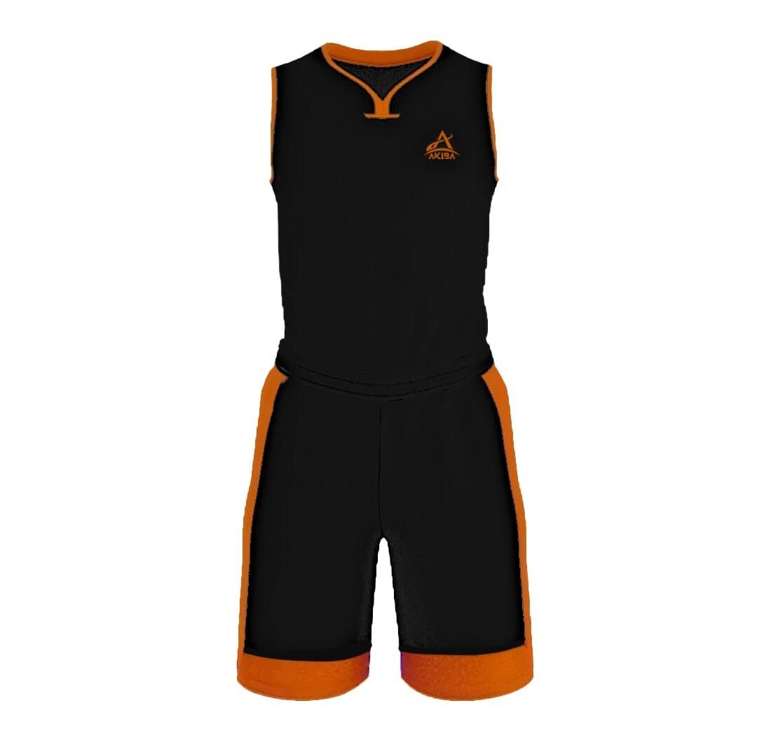 Basketball Jersey Set for both Men/Women with embroidery logo (BLACK, 36)