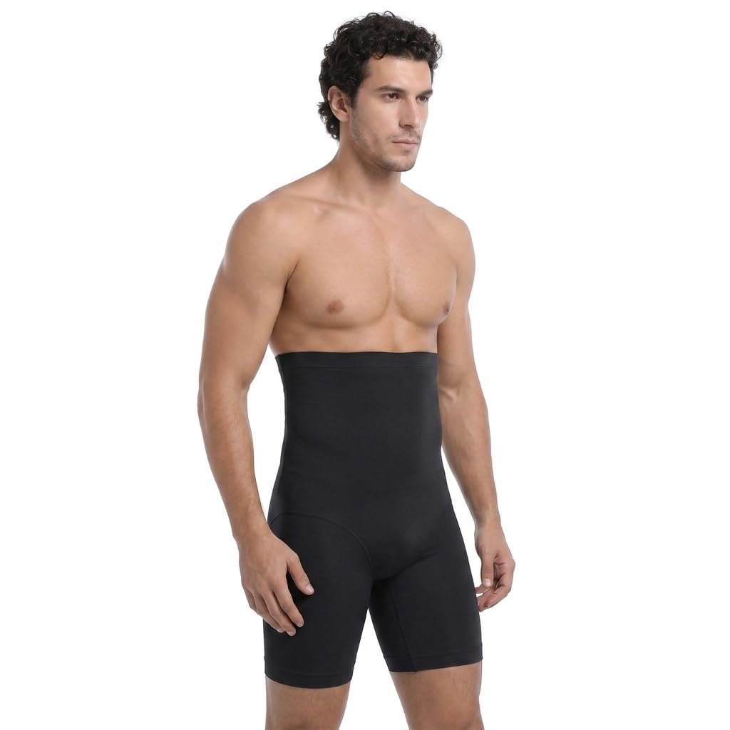 VAYRIX | Men's Core Toning Compression Vest Stomach Firming Belly Shaping Tummy Compressing Bodywear (1, Black)