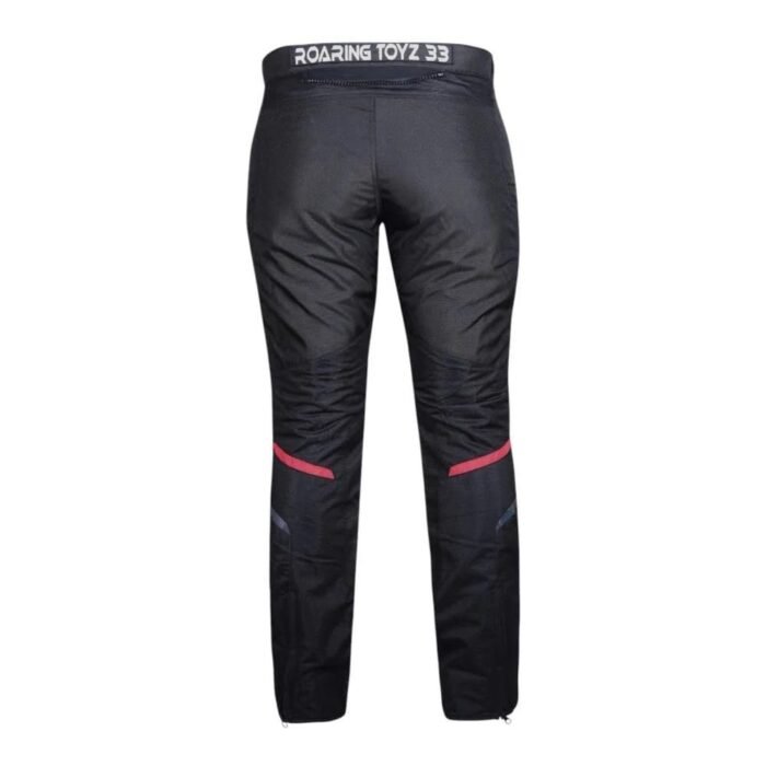 Unisex Pitshop Pro Black, White & Red Riding Pants | Polyester 600D Motorcycle Protective Bottom Wear with Armor Padding for Bikers, Touring, Racing, and Outdoor Adventure | XXL