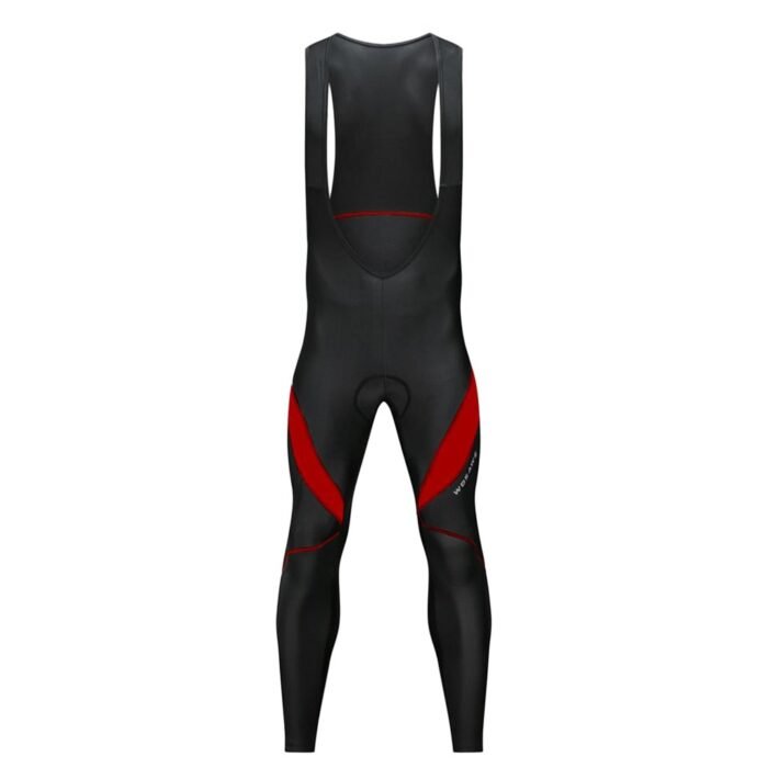 Generic 3D Padded Cycling Bib Pant Winter Thermal Padded Bib Tights Black Red XXL
