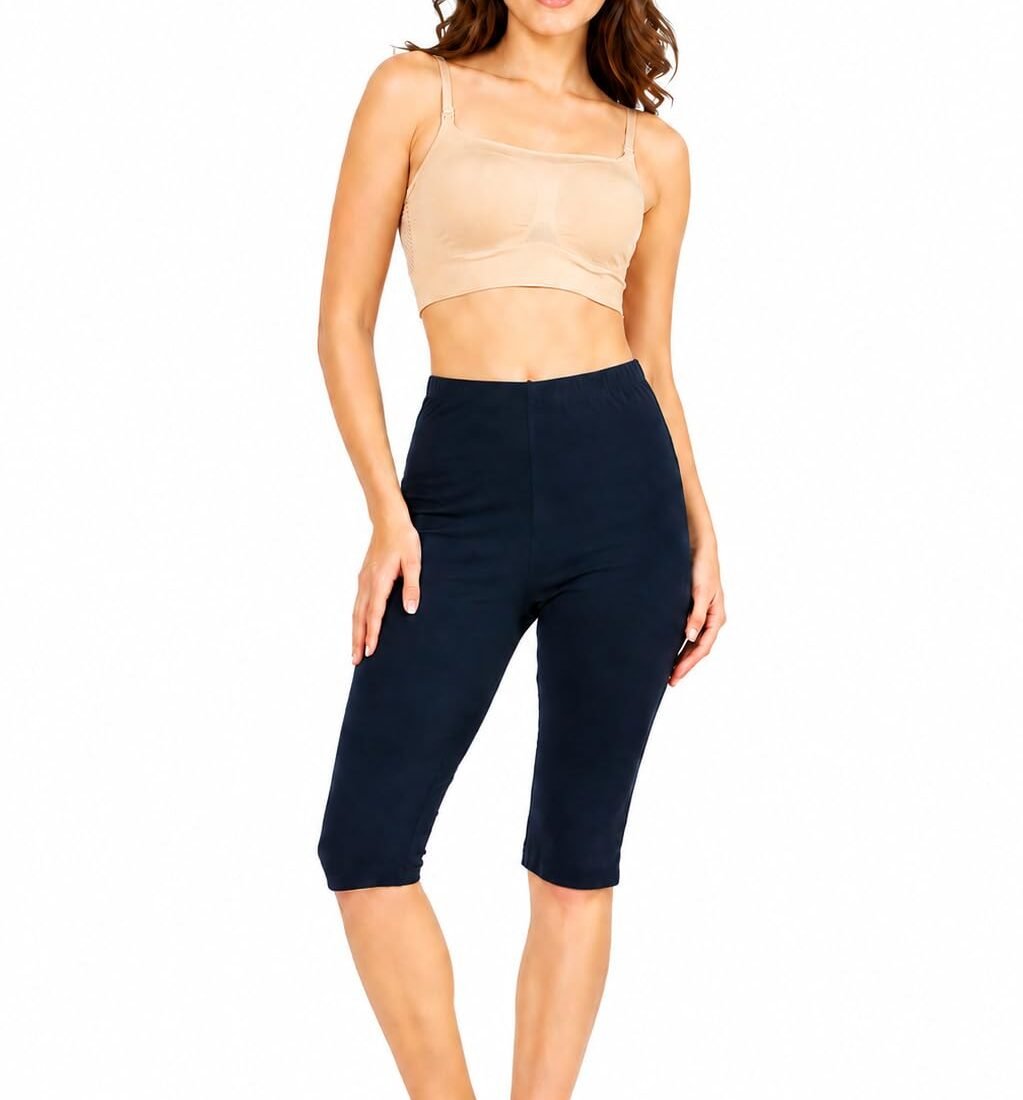 Women’s Cotton Knee Length Cycling Shorts | Stretchable Breathable Biker Gym Yoga Workout Shorts | Mid Waist Athletic Fit (in, Alpha, 4XL, Black)