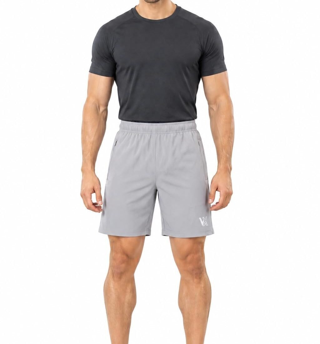 Sports Shorts for Men Training Gym Shorts Running Badminton Grey M