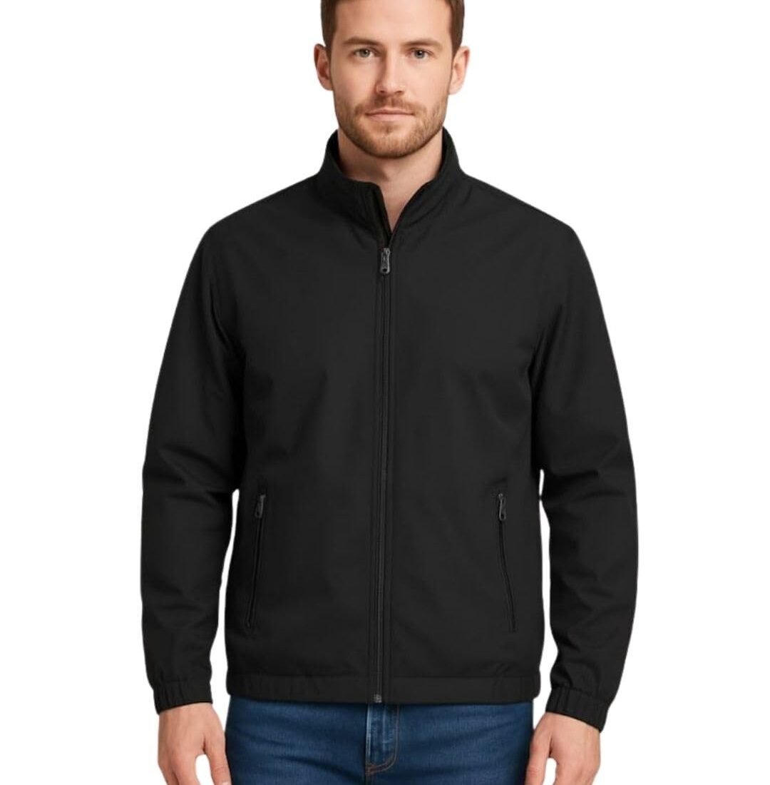 Men’s Lightweight Windcheater Zipper Jacket – Gym, Rider Winter Jacket for Men – Thin Wind Sheeter Zip-up Sports Jacket for Man (IN, Alpha, XS, Regular, BLACK)
