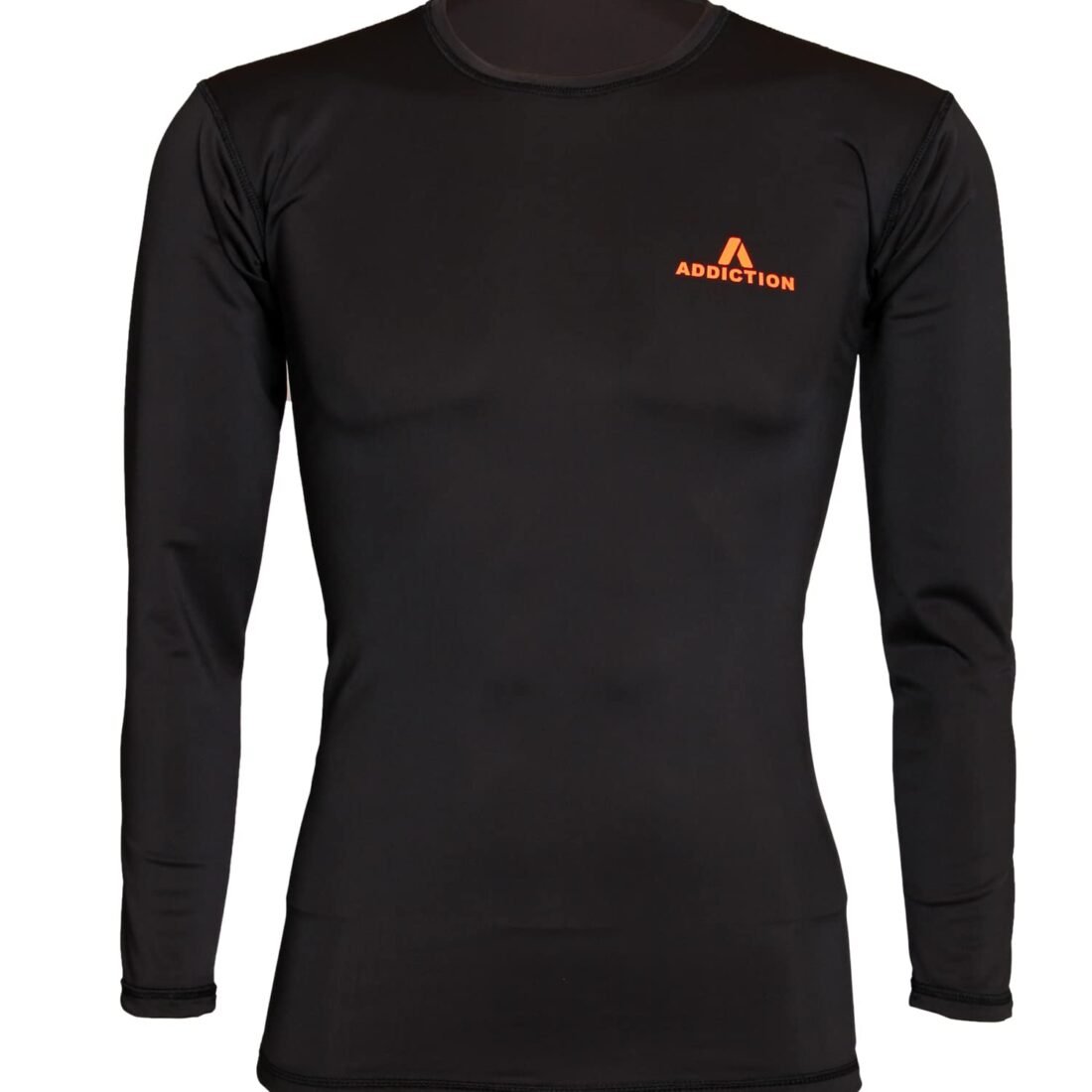Addiction Compression Top Full Sleeve Tights Plain for Gym, Running, Cycling, Swimming, Cricket, Basketball, Yoga, Football, Tennis, Badminton (34) Black