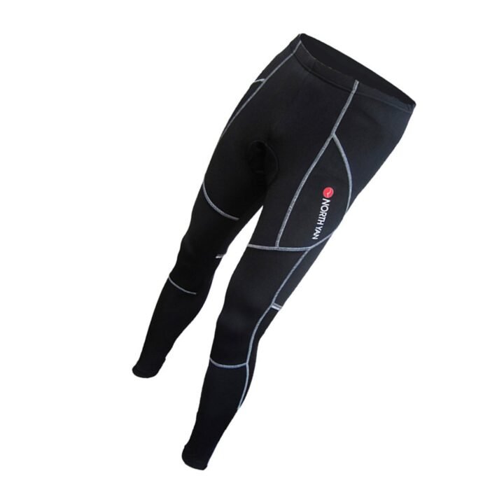 Generic Mens Cycling Tights Winter Thermal Pants Cycle Long Trouser Legging - black