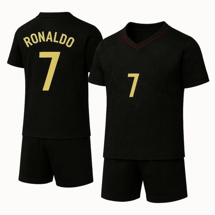 Portu Jersey Ronaldo 7 Home Away Kit Jersey T-Shirt with Black Shorts 2026(Kid's, Boy's & Men) (Multicolor)