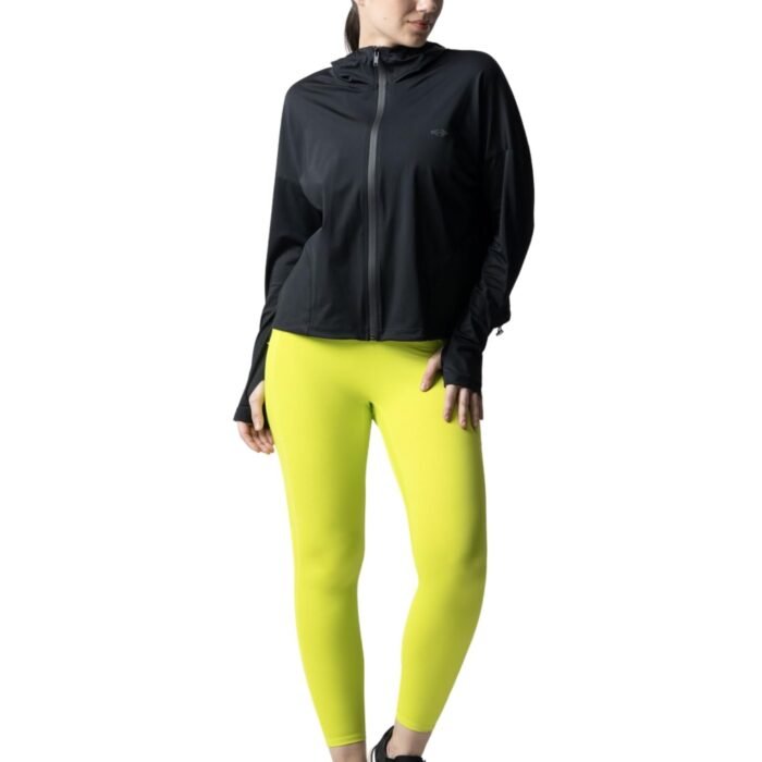 Women's Workout Jacket | Regular Fit Full Sleeve Sports Jacket | Hooded Zip-Up Gym, Running & Training Jacket | Stretch Performance Activewear | Black
