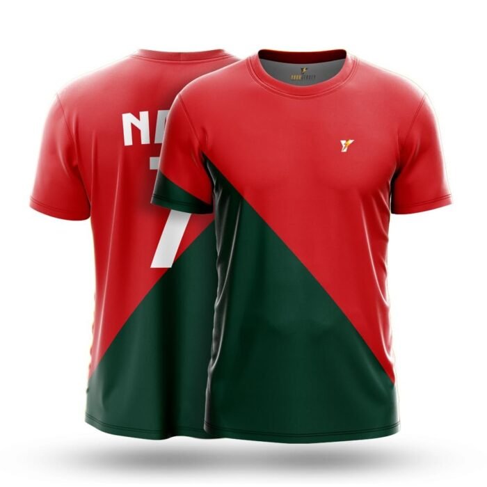 Portugal Home Football Jersey 2022/23 | Red Green Football Jersey for Men, Boys & Kids | Custom Name & Number | Personalized Soccer Jersey | AiroFab Breathable Sports Fabric Size