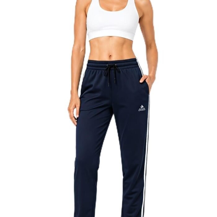 AVADH Women's Premium Activewear Track Pants | 3-Stripe Sports Lower | Quick-Dry Gym, Running, Yoga & Training Joggers with Pockets Dark Blue