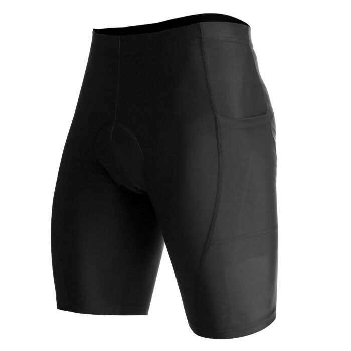 Generic Men Cycling Shorts Breathable Quick Dry Padded Bicycle Riding Biking Shorts Tights with Pockets