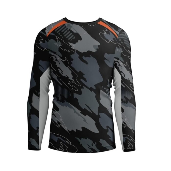 Motomates Shadow Peak Full-Sleeve Motorcycle Riding Jersey for Men | Breathable, Moisture-Wicking Off-Road & Touring Shirt | UV Protection, Topographic Design & Reflective Accents Grey