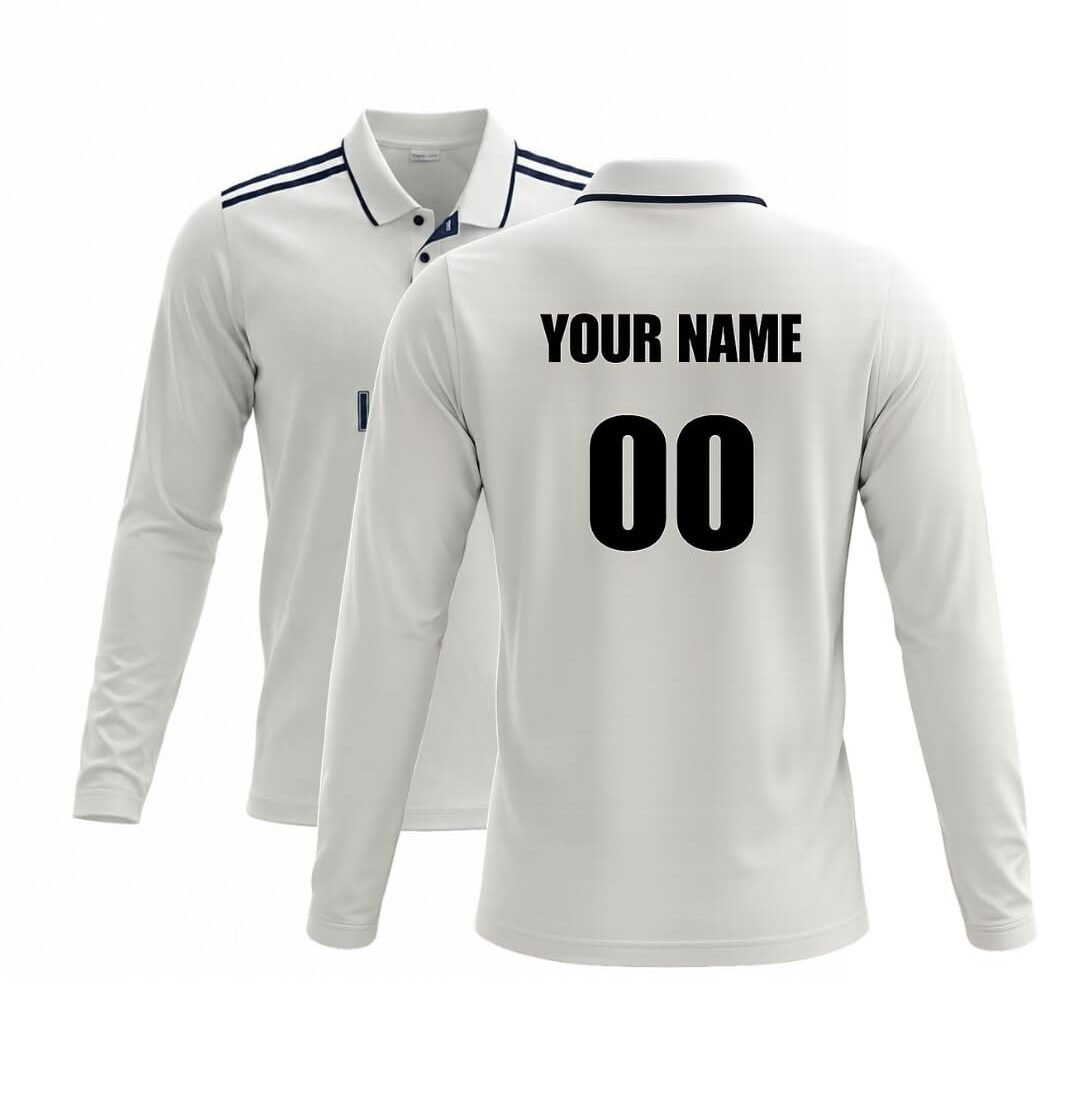 Customizable White Sport Long Sleeves Jersey Unisex- StadiumEX (in, Alpha, Regular)