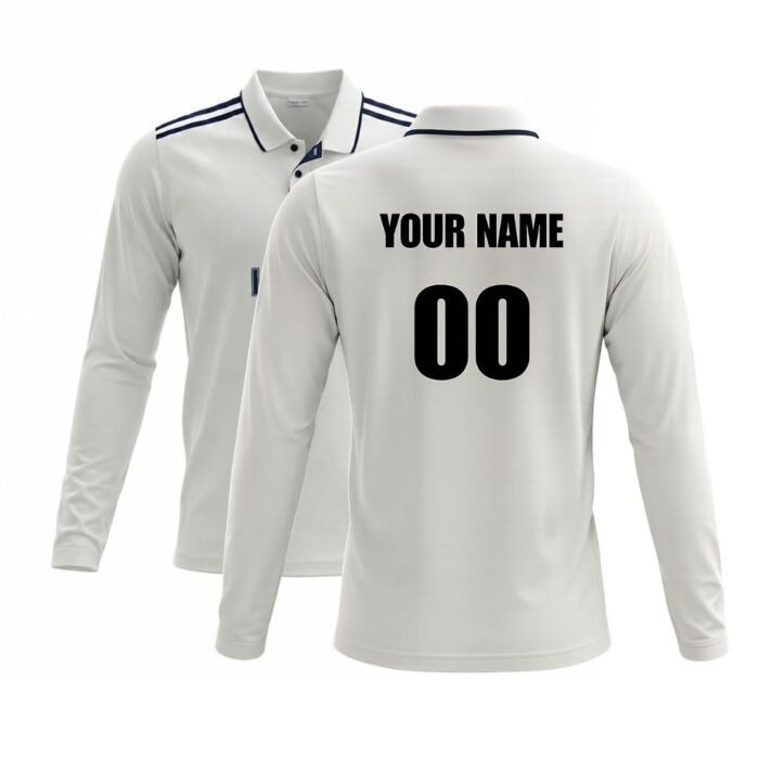 Customizable White Sport Long Sleeves Jersey Unisex- StadiumEX (in, Alpha, Regular)