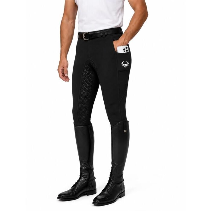 Horse Riding Breeches with Sillicon Grip - Non Slippery - Stretchable-Breathable Fabric | Suitable for Horse Riders-for Men - 26 Waist (Black)
