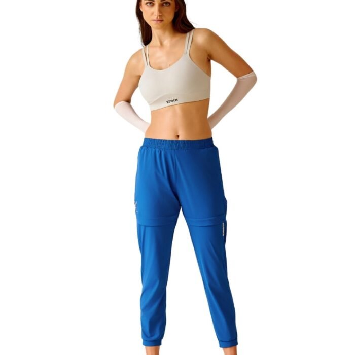 Women's High Rise Jogger Pants | Nylon Stretch Activewear Track Pants | Regular Fit Gym, Travel & Training Bottoms with Zipper Pockets | Looney Tunes Collection | Teal