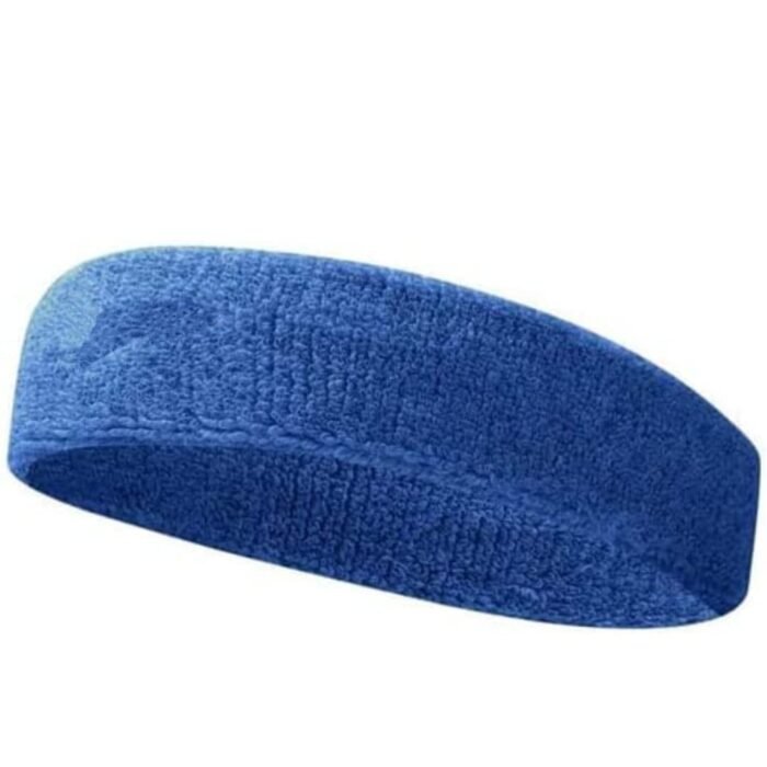 Cotton Headband Sports Gym Workout Yoga Sweatband All Sports Wear Headband Fitness Band Unisex (Pack Of 1 Blue)