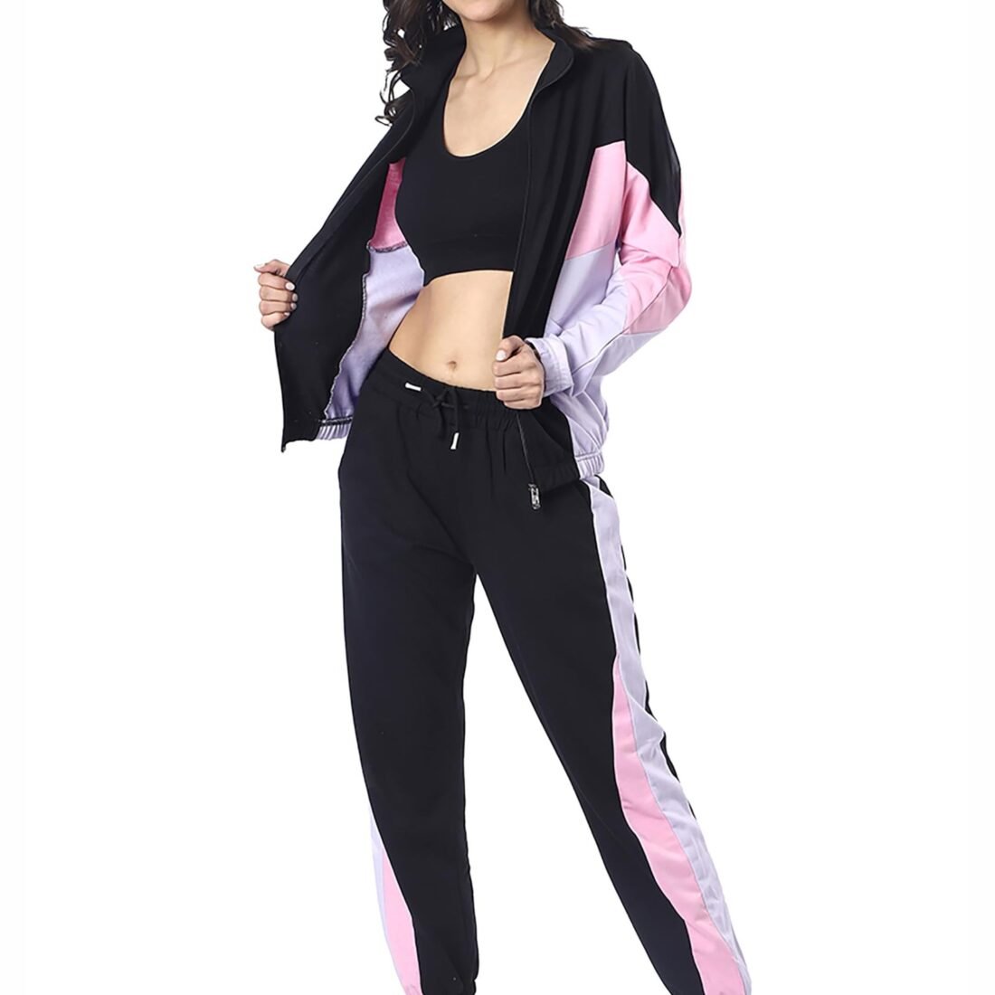 Sports Zipper Running Summer Track Suit | Gym Wear For Women Set | Track Suit For Women | Yoga | Trekking | Gym Tshirt and Pants | Summer Jacket | Tracksuit