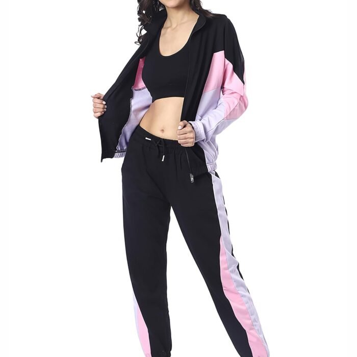Sports Zipper Running Summer Track Suit | Gym Wear For Women Set | Track Suit For Women | Yoga | Trekking | Gym Tshirt and Pants | Summer Jacket | Tracksuit