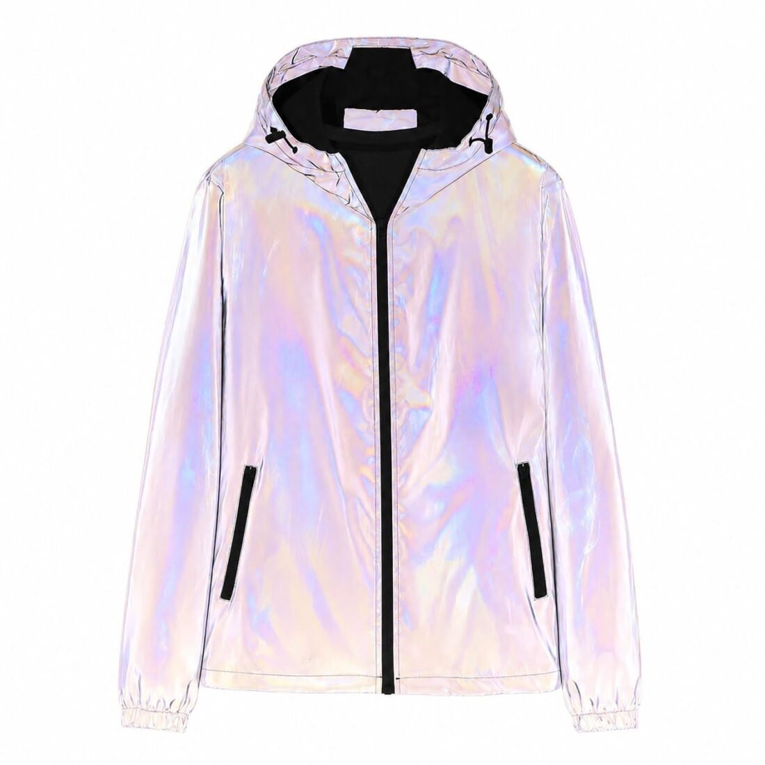 Chromaflux Color-Changing Reflective Windbreaker | Waterproof Hooded Raincoat for Men & Women | Lightweight Unisex Rain Jacket | Outdoor Camping Hiking Travel Coat (IN, Alpha, Regular)