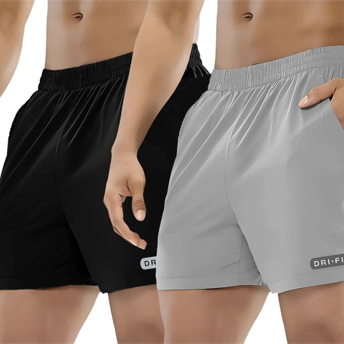 Men's Regular Shorts | Stretchable Running Shorts for Men | Quick Dry Sports Shorts with Pockets | Elastic Waist Active Wear | Regular Fit_Shorts14_Grey