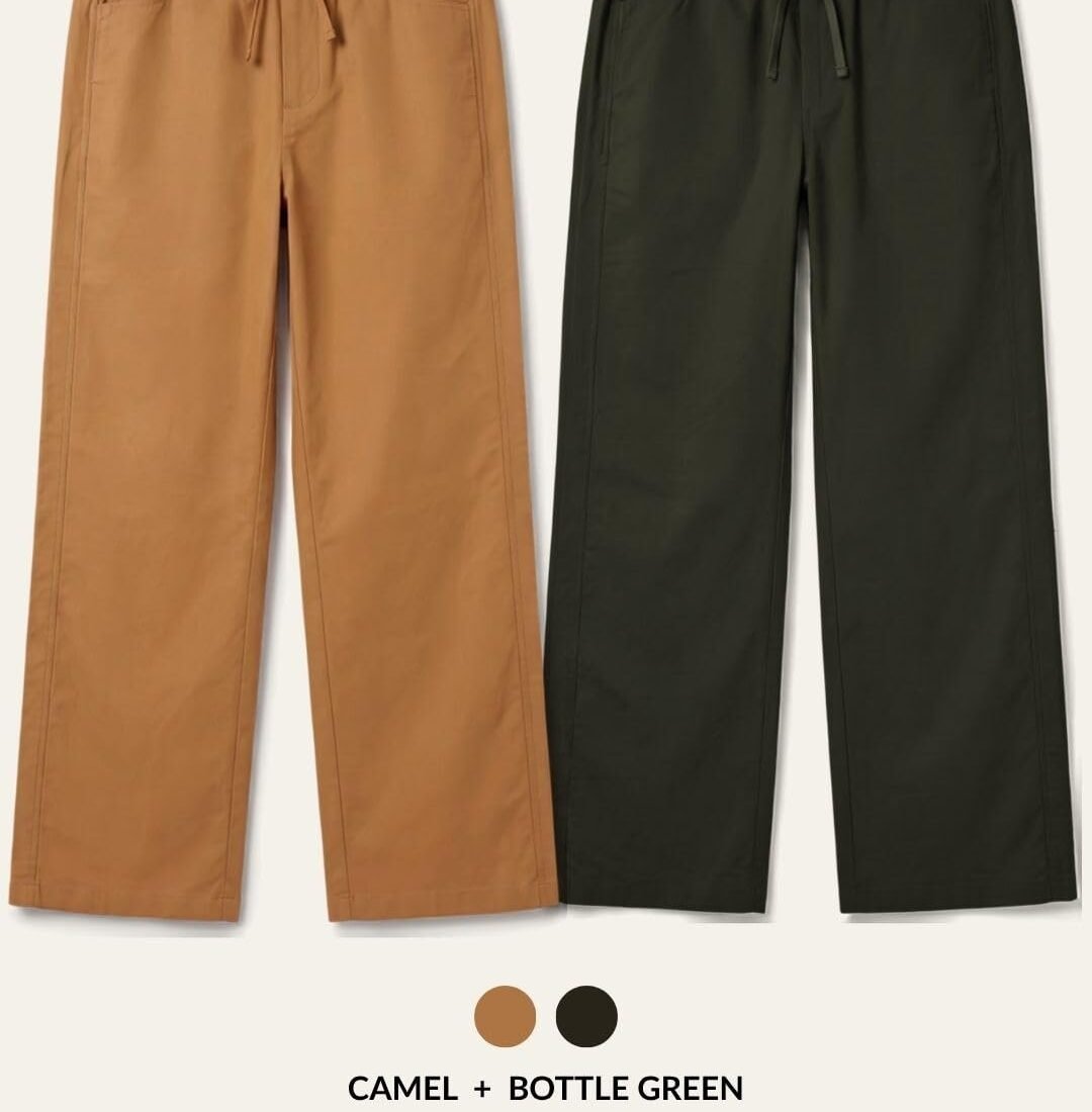 Shyam Collection Men's Camel and Bottle Green Combo Cotton Track Pants Pack of 2