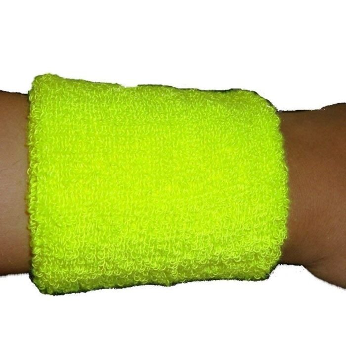 Sports Terry Cotton Wristband Sweatband Single Piece 3 Inch x 3 inch (Play2fit) (Flora Green)