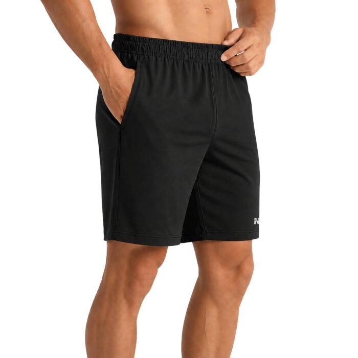 Men’s Sports Shorts Pack of 5 | Men Half Pant & Sports Short for Men | Gym Wear, Casual Men Short with Elastic Waistband (in, Alpha, Regular, Black)