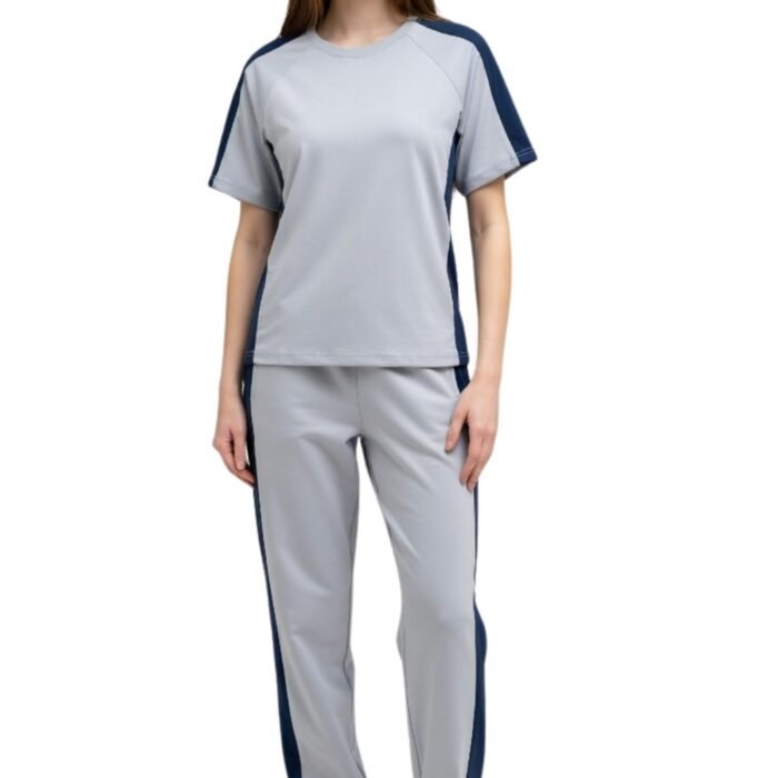 Women Activewear Co-Ord Set | T-Shirt & Track Pant Set | Gym & Sports Wear | Casual & Running Outfit for Women - Grey