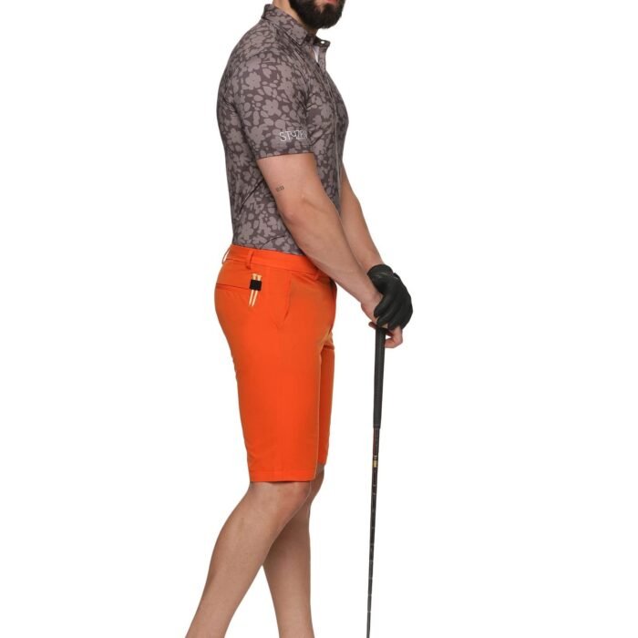 Men's Flexi-Waist Golf Shorts (Sunset Orange, 38)