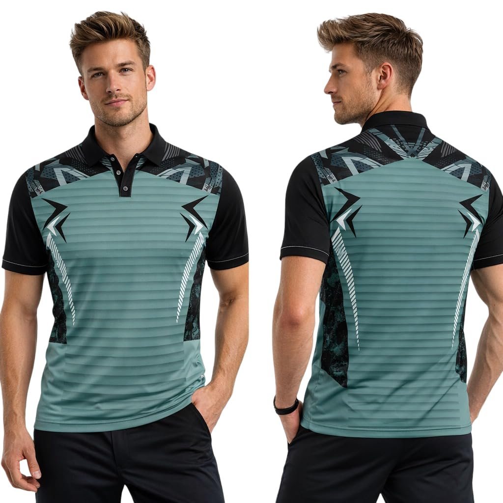 Men’s Sports Polo T-Shirt – Quick-Dry, Comfortable, Half Sleeve Athletic Shirt with Collar & Button, Multi-Sport Activewear for Cricket, Football, Tennis, Gym (Pack of 1) (IN, Alpha, 3XL, Regular)