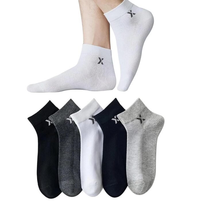 BRIGHT Socks Pack of 5 | Solid Cotton Ankle Length Socks for Men and Women | Multicolor Free Size Stretchable Fit | Anti-Odour and Anti-Bacterial Soft Breathable Wears for Office, Gym, Running