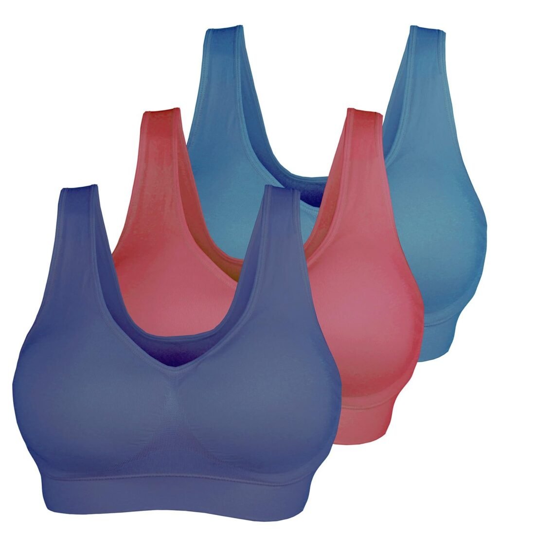 Women's Seamless Comfortable Sports Bra with Removable Pads, Pack of 3, Ca-zjb-01