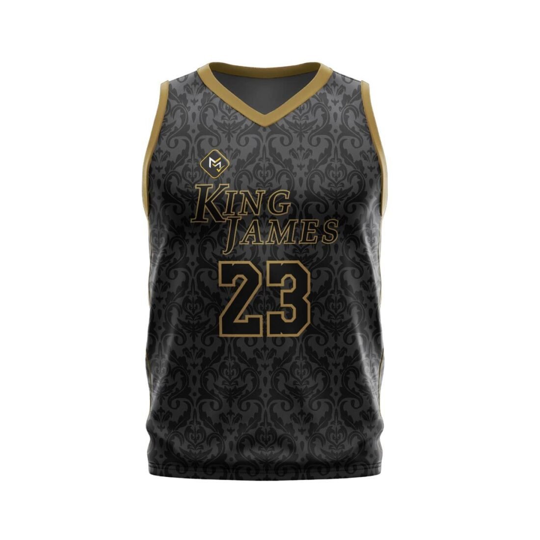 Unisex Polyester Sublimation Print Basketball Jersey Black, -Adult, Loose Fit,40
