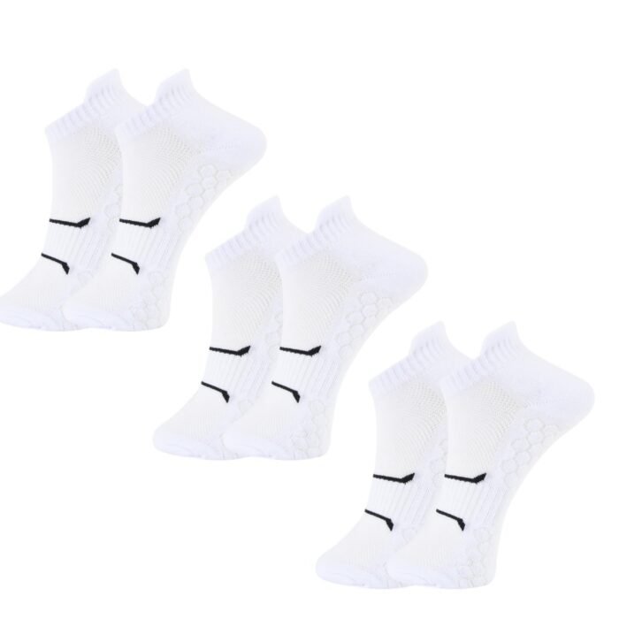 Unisex Cotton Men And Women Sports Ankle Length Socks Pack Of 3 (White)