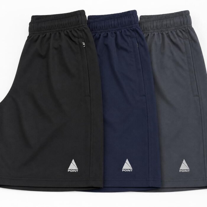 Point Men's Athletic Shorts with Zipper Pocket and Internal Drawstring, Navy Blue, Black, Grey (in, Alpha, Regular, Black, Navy Blue, Grey)