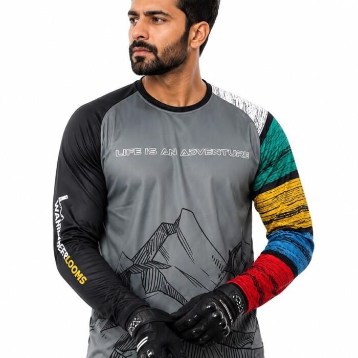 Himalayan High Jersey Tshirt for Men | Graphic Riding Jersey | Full Sleeve Sports T-Shirt for Bikers & Cyclists | Stylish Round Neck Activewear for Men