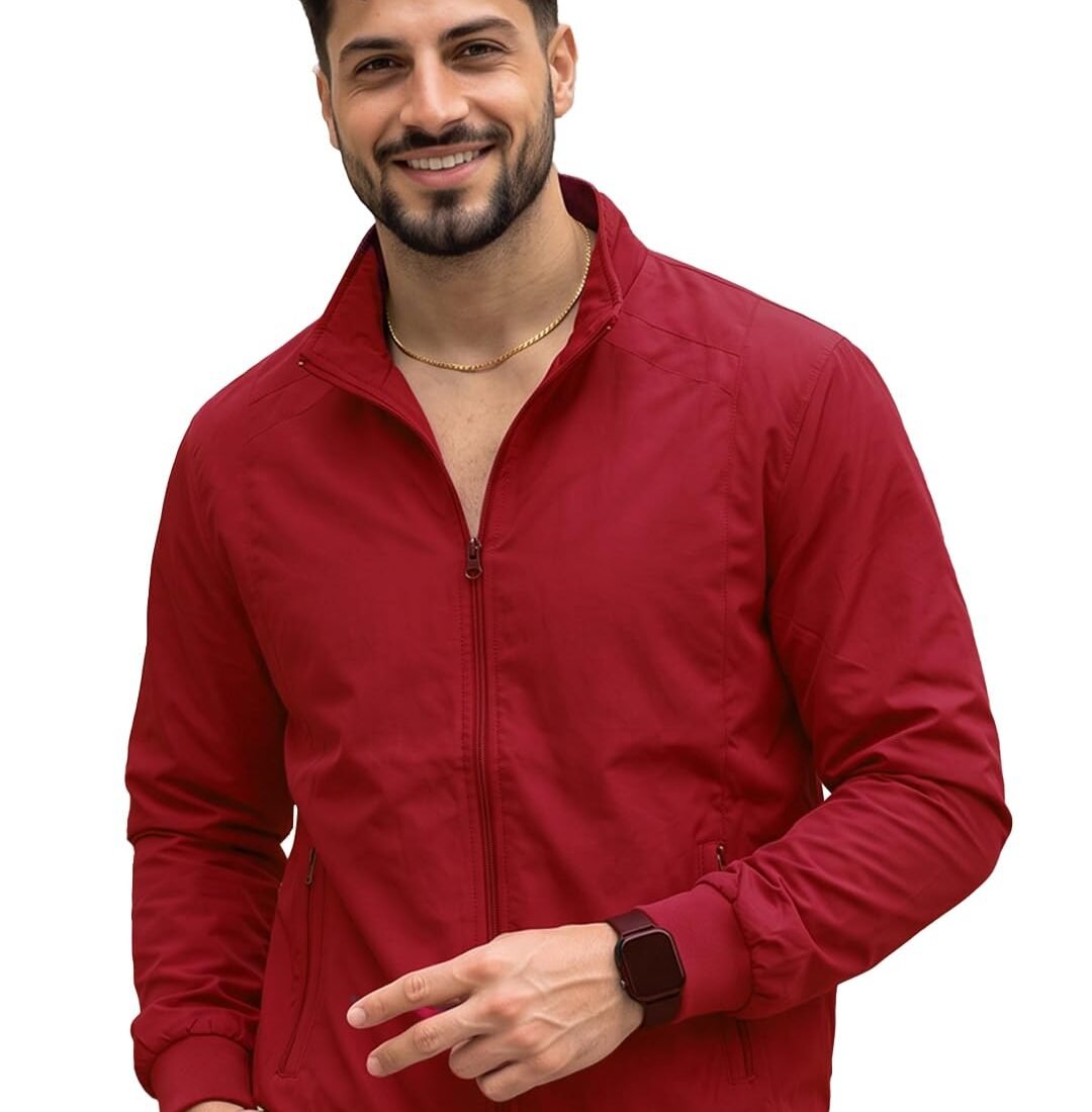 Men Lightweight Windcheater Zipper Jacket