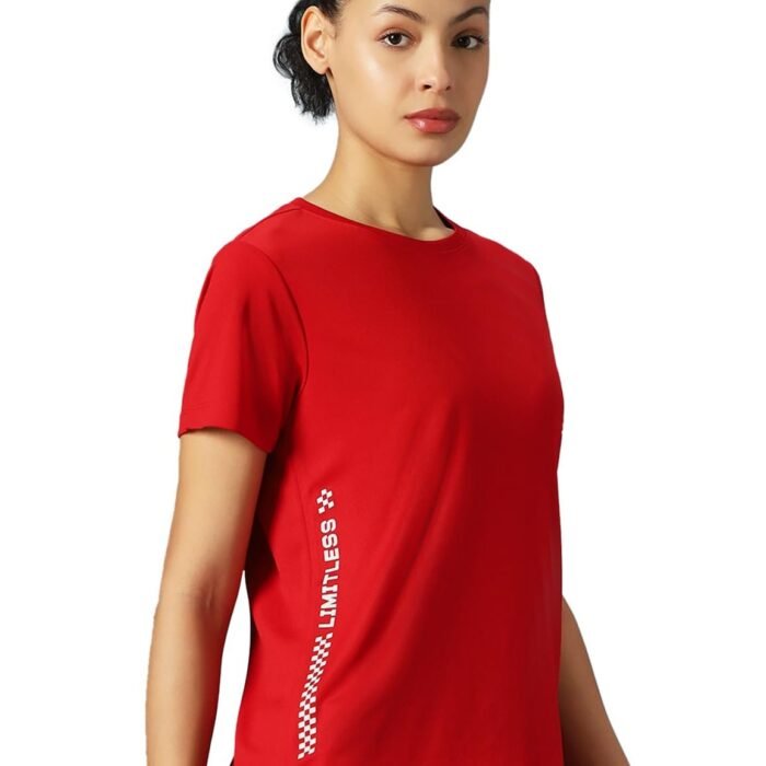 Women's Regular Fit T-Shirt (PUMSS25WTP-1904_Red Surge XL)