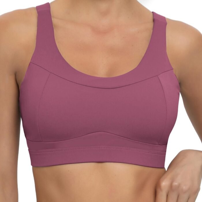 Women High Impact Sports Bras- Wirefree Underwire Workout Gym Yoga Bra Full Support Activewear(WX2667 Pink)