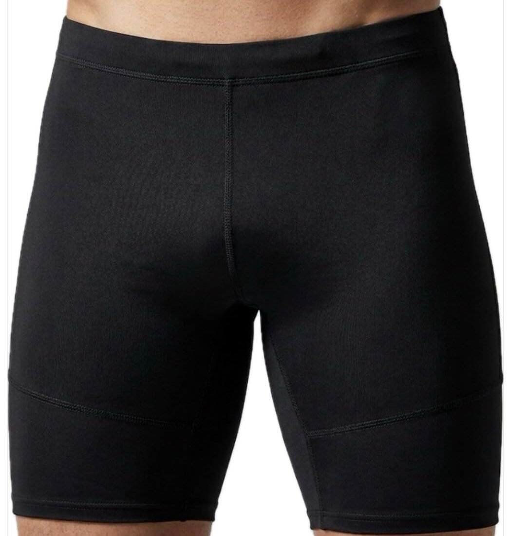 Unisex Black Compression Shorts, Athletic Training Tights, Workout Running Cycling