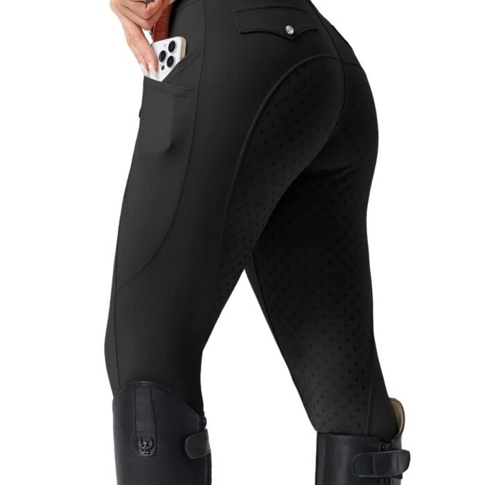 Women's Horse Riding Pants Full Seat Equestrian Breeches High Waist Horseback Riding Tights with Pockets