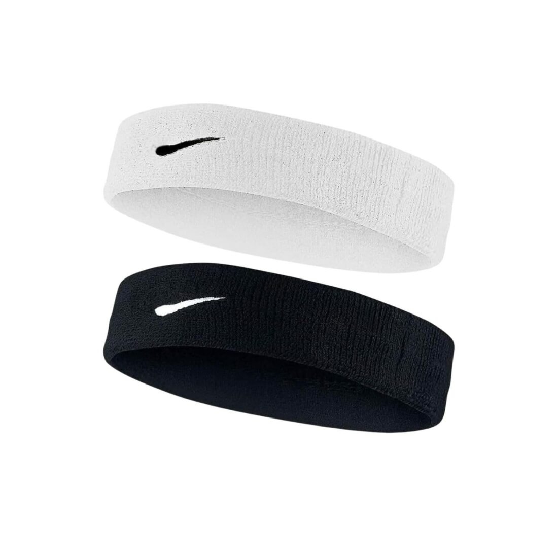 Cotton Headband Sports, Men's women'sGym Workout,Yoga Sweatband-All Sports Wear Headband Fitness Band Unisex (Pack of 2) Black & White