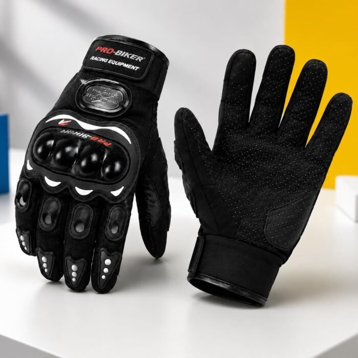Biker Riding Gloves with Touchscreen Compatible Fingers | Anti-Slip Grip, Protective, Breathable & Comfortable Motorcycle Gloves for Bike Riding, Cycling, Racing, Touring & Outdoor