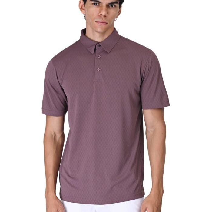 Golf Polo Shirts for Men Quick-Dry Performance Regular Fit Polo, Athletic Casual Collared T-Shirt Golf Sports Short-Sleeve Shirt Tops (in, Alpha, 2XL, Regular, The Merlot Drive)