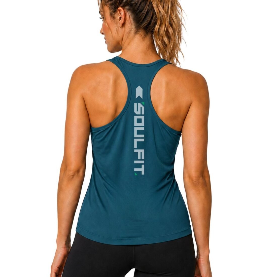 Women's Racerback Gym Vest | Quick Dry Sleeveless Tank Top for Workout, Running, Yoga & Training | Lightweight Activewear- SOULFIT (in, Alpha, Regular, AF Blue)