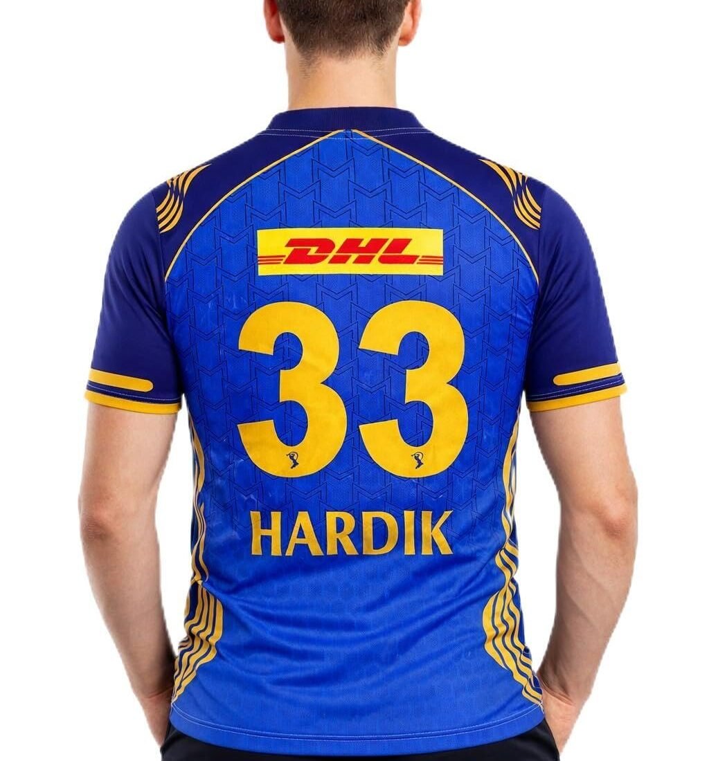RockinRetailz New HARDIK Pandya 33 Mum Indian Cricket Jersey 2026 Half Sleeve for Men (Small) Blue