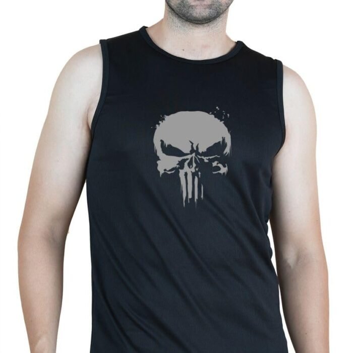 Men's Sleeveless Polyster Gym Vest | Sports Vest for Workout, Running & Training (in, Alpha, 20. Black)