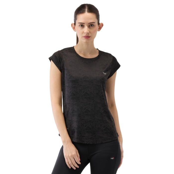 Women’s Instadry Sports T-Shirt | Quick Dry Textured Activewear Top for Gym, Workout, Running & Yoga | Dry Fit Lightweight Breathable Polyester with Curved Hem & Reflective